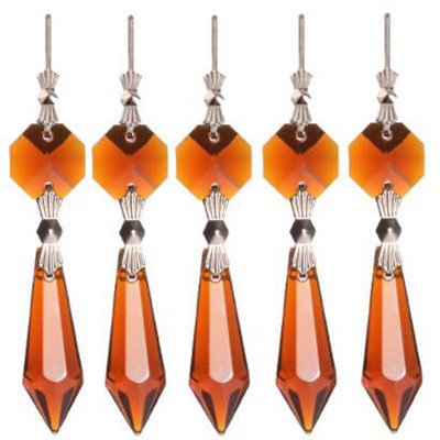 Camal 5PCS 38mm капки висулки игли папийонка кристална лампа полилей призми части висящи домашен декор осветителни аксесоари парти