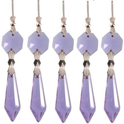 Camal 5PCS 38mm капки висулки игли папийонка кристална лампа полилей призми части висящи домашен декор осветителни аксесоари парти