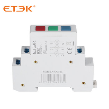 ETEK LED модулна сигнална лампа за монтиране на DIN шина Червено Зелено Жълто Синьо RGB RGY AC 220V-240V Индустриална