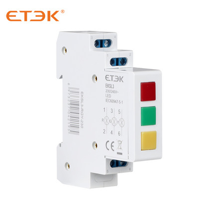 ETEK Din Rail Mount LED modulinė signalinė lempa Raudona Žalia Geltona Mėlyna RGB RGY AC 220V-240V Pramoninė