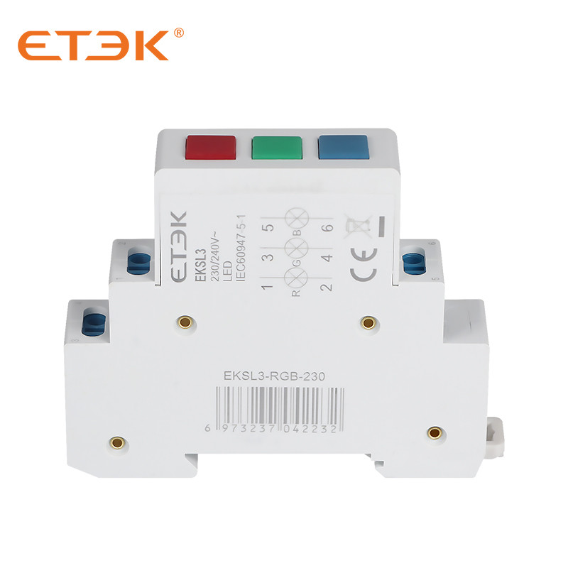 ETEK Din Rail Mount LED modulinė signalinė lempa Raudona Žalia Geltona Mėlyna RGB RGY AC 220V-240V Pramoninė