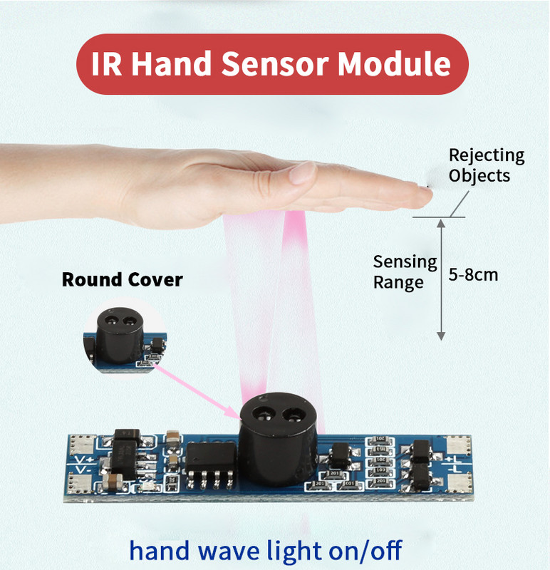 5v12v 24v 4A įjungiamas / išjungiamas pritemdomas bekontaktis ir rankinis bangų spintelės PIR indukcinio jutiklio jungiklis