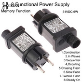 AC 220V iki 31VDC 6W 8 Funkcinė SELV LED lempos tvarkyklė EU kištuko jungiklio adapteris IP44 vandeniui atsparus lazerinis apšvietimas Europoje maitinimo šaltinis