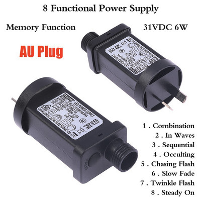 AC 220V до 31VDC 6W 8 функционален SELV драйвер за LED лампа EU Plug Switch Adapter IP44 Водоустойчиво лазерно осветление Европа Захранване