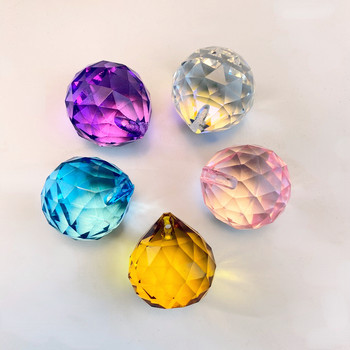 2 ΤΕΜ. Πολυέλαιος Κρύσταλλοι Μπάλας Γυαλιστερή Γυάλινη κρεμαστό κόσμημα Μέρη Πρίσμα Μπάλες Φενγκ Σούι Μπάλες Rainbow Sun Catcher Κατασκευής