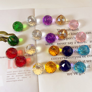 2PCS Полилей Crystals Топка Блестяща фасетирана стъклена висулка Части от призма Фън Шуй Топки Rainbow Sun Catcher Консумативи
