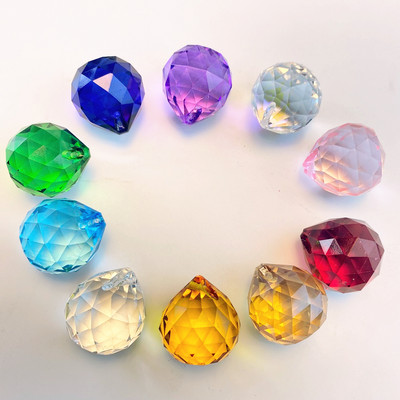 2 ΤΕΜ. Πολυέλαιος Κρύσταλλοι Μπάλας Γυαλιστερή Γυάλινη κρεμαστό κόσμημα Μέρη Πρίσμα Μπάλες Φενγκ Σούι Μπάλες Rainbow Sun Catcher Κατασκευής