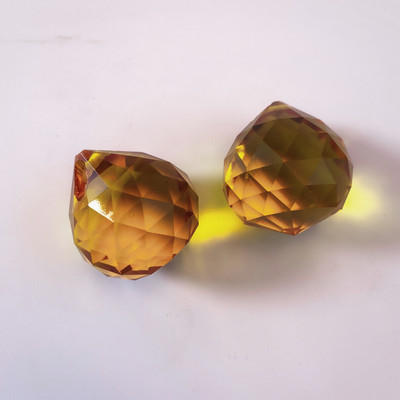 2 vnt. šviestuvų kristalų rutulys, blizgantis briaunotas stiklo pakabuko prizmės dalys Feng shui rutuliukai vaivorykštės saulės gaudyklės gaminimo reikmenys