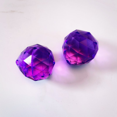 2 vnt. šviestuvų kristalų rutulys, blizgantis briaunotas stiklo pakabuko prizmės dalys Feng shui rutuliukai vaivorykštės saulės gaudyklės gaminimo reikmenys