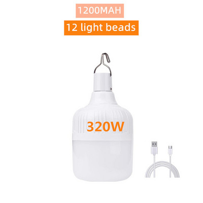 Лампа за къмпинг USB акумулаторна LED крушка 3 режима Светлина за висяща палатка Преносима аварийна крушка за градина, риболов на открито, къмпинг