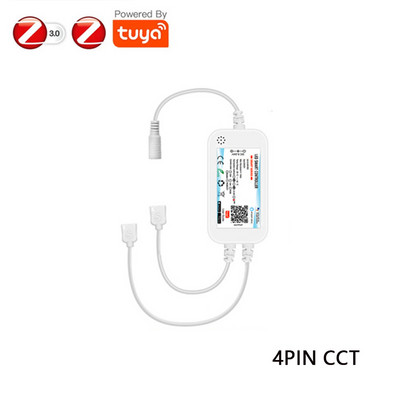 Zigbee 3.0 LED išmanusis valdiklis DC12V 24V 5050 3528 RGB/RGBWW/RGBCCT/COB LED juostos šviesos reguliatorius, skirtas 2MQTT/Tuya/Alexa/Google