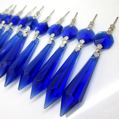 10PCS 55 мм кристален полилей Icicle U-drop призми Части на лампа с катарама Висящи аксесоари за осветление Части Декорация на дома