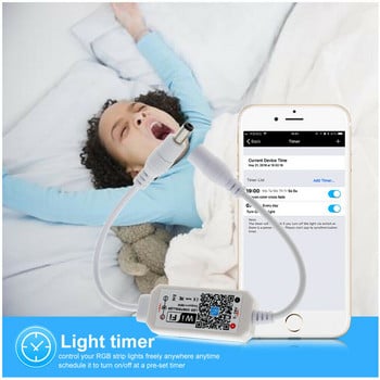 Magic Home WiFi Led Dimmer Controller Безжично дистанционно управление DC5V 12V 24V 5050 5630 3528 Едноцветна лента за Alexa Google