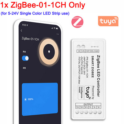 „Zigbee WiFi“ LED valdiklis 12V 24V Vienos spalvos dvibaltas RGB RGBW RGBCCT LED juostelės išmanusis valdiklis, skirtas Tuya Alexa Google Home