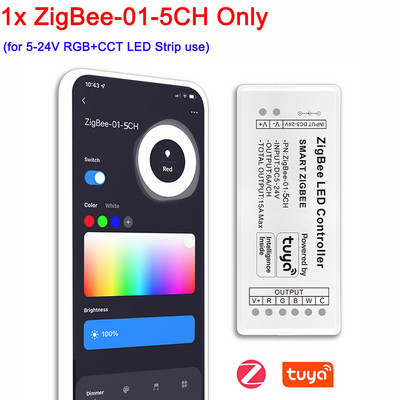 „Zigbee WiFi“ LED valdiklis 12V 24V Vienos spalvos dvibaltas RGB RGBW RGBCCT LED juostelės išmanusis valdiklis, skirtas Tuya Alexa Google Home