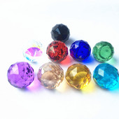 (Безплатни пръстени) 5 бр. 20 мм многоцветни фасетирани кристални стъклени топки Части от полилеи фън шуй топки за осветление Висулки