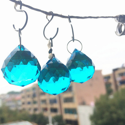 (Безплатни пръстени) 5 бр. 20 мм многоцветни фасетирани кристални стъклени топки Части от полилеи фън шуй топки за осветление Висулки