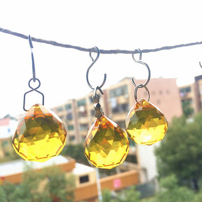 (Безплатни пръстени) 5 бр. 20 мм многоцветни фасетирани кристални стъклени топки Части от полилеи фън шуй топки за осветление Висулки