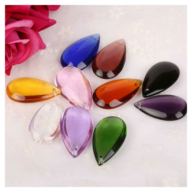 Camal 10τμχ 36mm Flat Waterdrop Κρυστάλλινο Κρεμαστό Πρίσματα Πολυέλαιος Κουρτίνα γάμου Χριστουγεννιάτικα Κρεμαστά Στολίδια Διακόσμηση