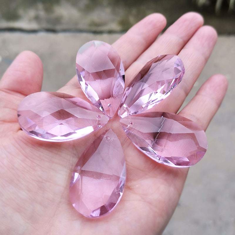 5/10 бр. Crystal Prism Suncatcher Части за полилей с капка сълза 38 mm Висящи мъниста с висулка Гирлянда Украшение за домашен сватбен декор