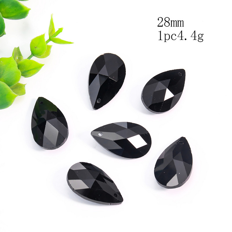 10 τμχ Μαύρος άγγελος δάκρυα Σταγόνες νερού Κρύσταλλο κρεμαστό γυαλί πρίσματα Κοσμήματα Κρεμαστό πολυέλαιος Ανταλλακτικά Sun Catcher Feng Shui Decor