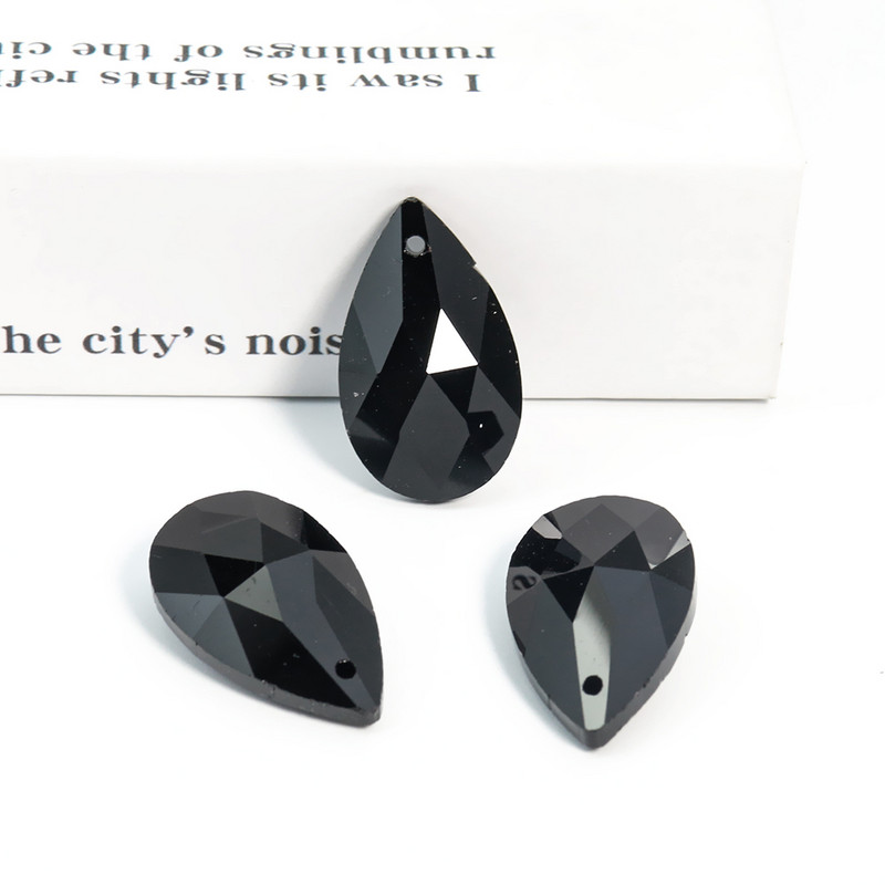 10 τμχ Μαύρος άγγελος δάκρυα Σταγόνες νερού Κρύσταλλο κρεμαστό γυαλί πρίσματα Κοσμήματα Κρεμαστό πολυέλαιος Ανταλλακτικά Sun Catcher Feng Shui Decor