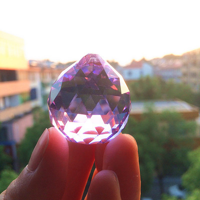 K9 krištolo liustra pakabukai (nemokamas žiedas) daugiaspalvis supjaustytas ir briaunuotas stiklas 30 mm krištolinio stiklo feng shui rutulys Kalėdų eglutei