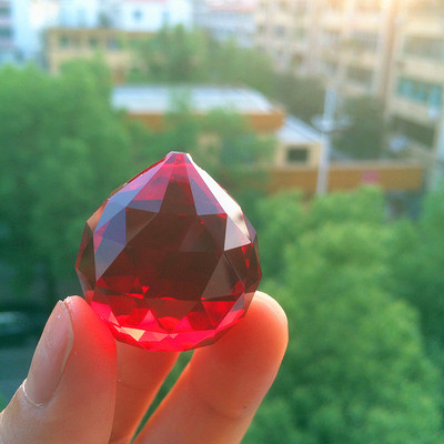 K9 krištolo liustra pakabukai (nemokamas žiedas) daugiaspalvis supjaustytas ir briaunuotas stiklas 30 mm krištolinio stiklo feng shui rutulys Kalėdų eglutei