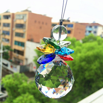 Lovely Crystal Sun Catcher Γυάλινες Οκτάγωνες Χάντρες με Πολυέλαιο Μπαλάκι για Φωτιστικό μέρος Χριστουγεννιάτικο Δέντρο Κρεμαστό Διακόσμηση Γάμου