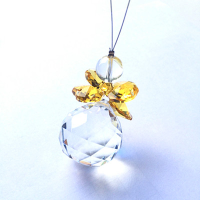 Puikūs krištoliniai saulės gaudyklės stikliniai aštuonkampiai karoliukai su sietyno rutuliu, skirti apšviesti Kalėdų eglutės kabantį vestuvių dekorą