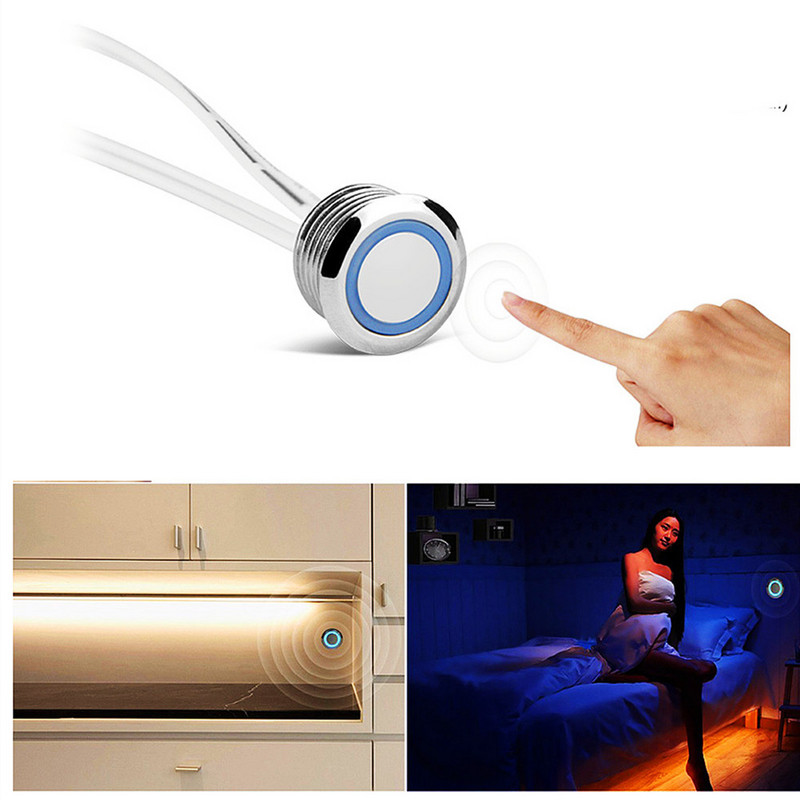 Jutiklinis jungiklis LED šviesos reguliatorius 12V 24V įleidžiamas viso korpuso mygtukas be pakopų pritemdomas valdiklis, skirtas LED juostelei lovos spintelei