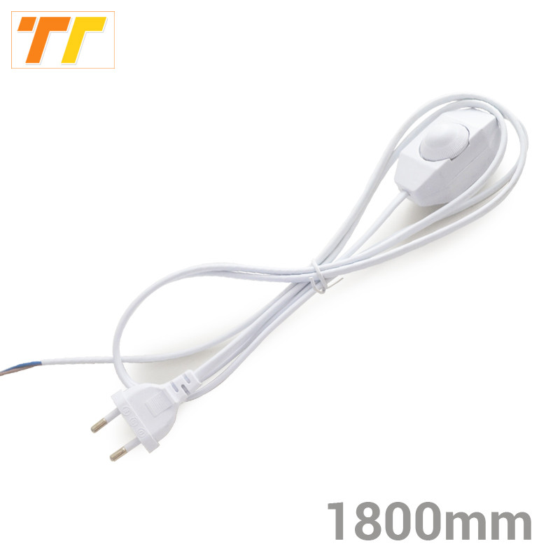 1.8M черен бял ЕС САЩ щепсел Димируем превключвател Кабел Модулатор на лампата Линия димер Контролер Захранващ проводник за настолна лампа AC110V 220V