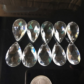 10 ΤΕΜ 28mm Glass Drops Πολυέλαιος Κρύσταλλοι Ανταλλακτικά Sun Catcher Πρίσμα Faceted Bead για DIY κοσμήματα κατασκευής κρεμαστό ντεκόρ