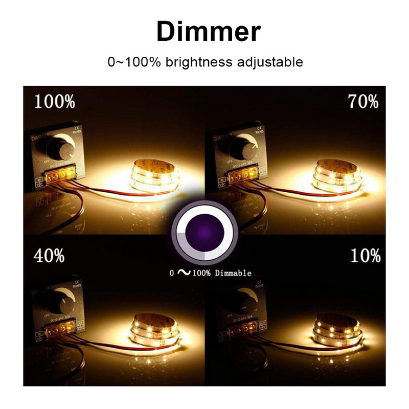 DC 12V 24V LED fényerőszabályzó kapcsoló 30A 360W feszültségszabályozó állítható vezérlő LED szalagos lámpa LED PWM fényerőszabályzókhoz