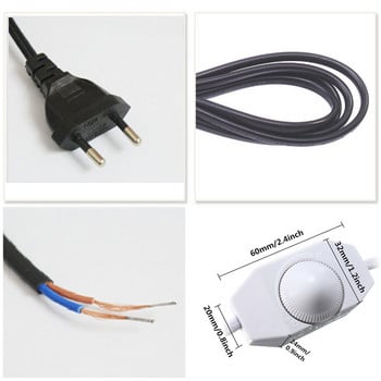 Dimmer Switch EU Plug Cable Modulator Light Lamp Line Dimmer Controller για επιτραπέζιο φωτιστικό Καλώδιο ρεύματος AC110V 220V 1,8M