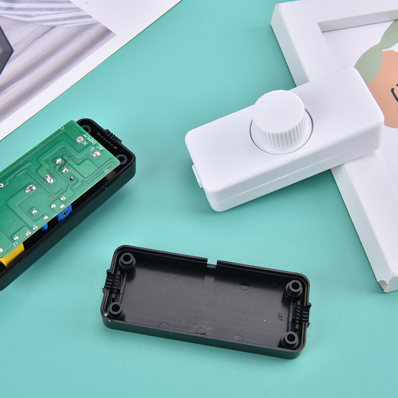 Led dimeris 220v šviesos reguliatorius Jungiklis jungiklis Reguliuoti šviesą Pritemdomas reguliatorius Kaitrinėms/halogeninėms lemputėms LED lempa juoda/balta