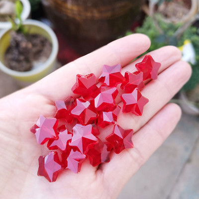 14 мм кристални звездни мъниста Стъклен ловец на слънчеви лъчи Висулка Полилей във формата на пет звезди Части от призмата Направи си сам Изработка на бижута Сватбен домашен декор