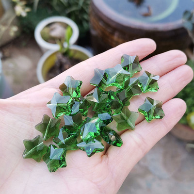 14 мм кристални звездни мъниста Стъклен ловец на слънчеви лъчи Висулка Полилей във формата на пет звезди Части от призмата Направи си сам Изработка на бижута Сватбен домашен декор