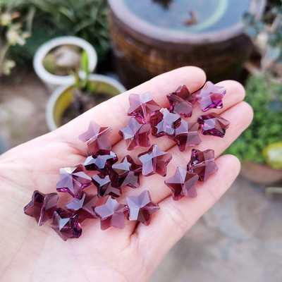 14 мм кристални звездни мъниста Стъклен ловец на слънчеви лъчи Висулка Полилей във формата на пет звезди Части от призмата Направи си сам Изработка на бижута Сватбен домашен декор