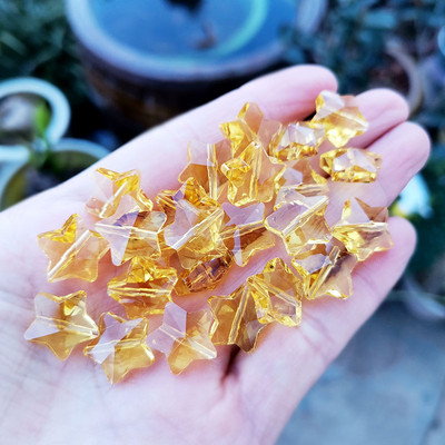 14 мм кристални звездни мъниста Стъклен ловец на слънчеви лъчи Висулка Полилей във формата на пет звезди Части от призмата Направи си сам Изработка на бижута Сватбен домашен декор