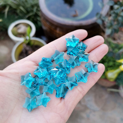 14 мм кристални звездни мъниста Стъклен ловец на слънчеви лъчи Висулка Полилей във формата на пет звезди Части от призмата Направи си сам Изработка на бижута Сватбен домашен декор