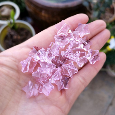 14 мм кристални звездни мъниста Стъклен ловец на слънчеви лъчи Висулка Полилей във формата на пет звезди Части от призмата Направи си сам Изработка на бижута Сватбен домашен декор