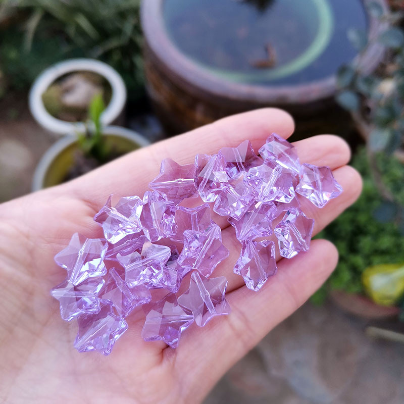 14 мм кристални звездни мъниста Стъклен ловец на слънчеви лъчи Висулка Полилей във формата на пет звезди Части от призмата Направи си сам Изработка на бижута Сватбен домашен декор