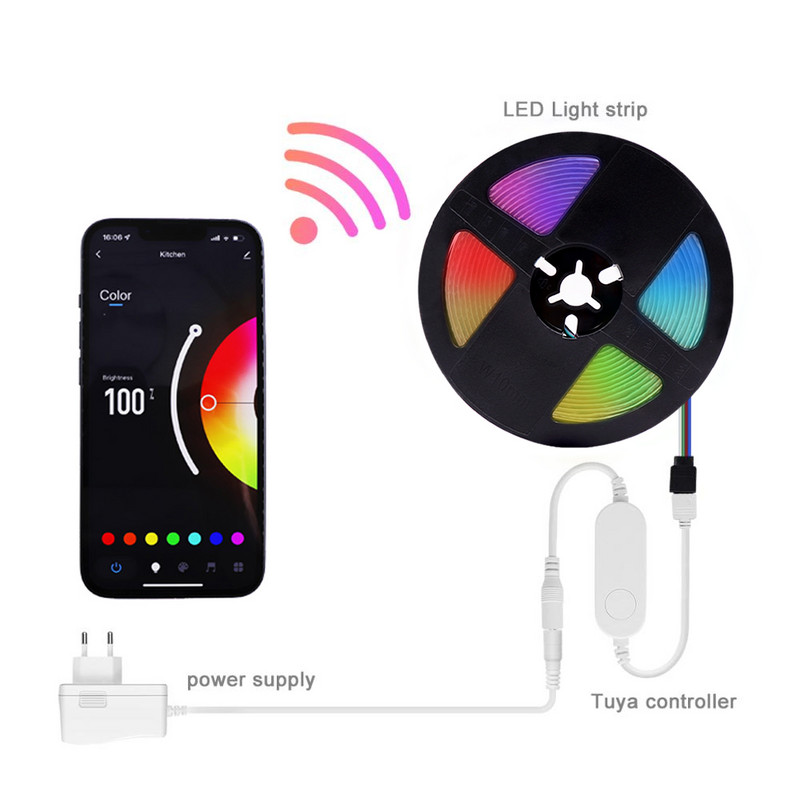 Διακόπτες φωτός LED 24V Dimmers Alexa Google Home Tuya Smart Home ZigBee WiFi WiFi Remote Switch Voice Control Ελεγκτές RGB