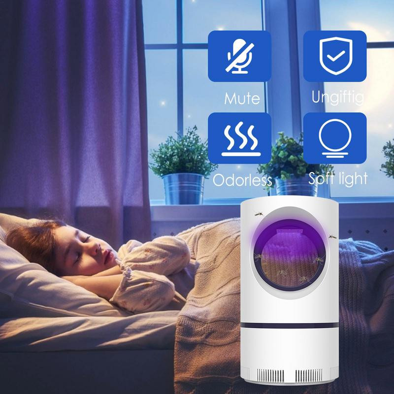 Elektrinė uodų žudymo lempa, skirta patalpoms pritraukti musių gaudyklė, skirta uodams, skirta uodams, su USB maitinamu siurbimo ventiliatoriumi