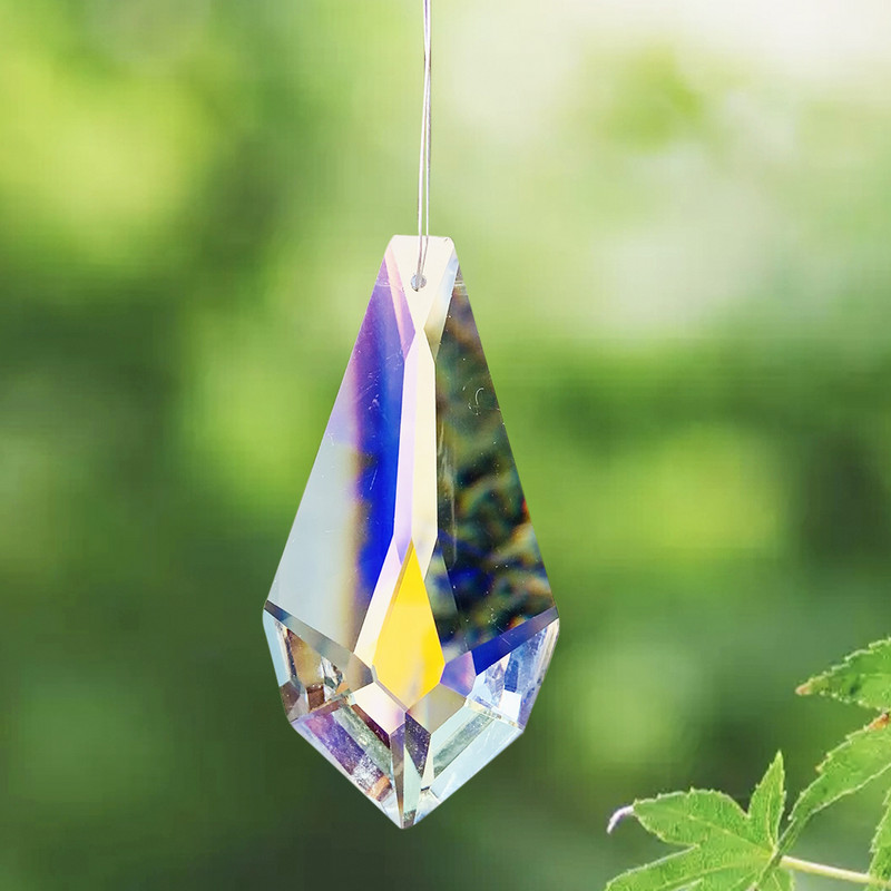 75 мм K9 Фасетирана стрела Дъга Кристални призми Висулка Слънцезахранващ полилей Части за завеса за сватбено тържество Коледен висящ декор