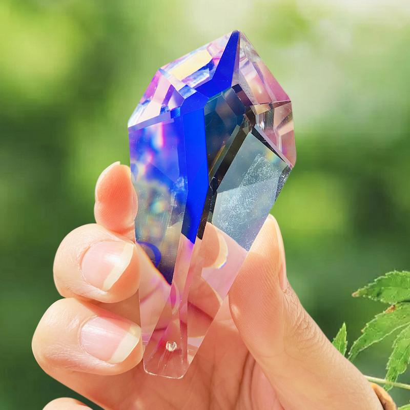 75 мм K9 Фасетирана стрела Дъга Кристални призми Висулка Слънцезахранващ полилей Части за завеса за сватбено тържество Коледен висящ декор