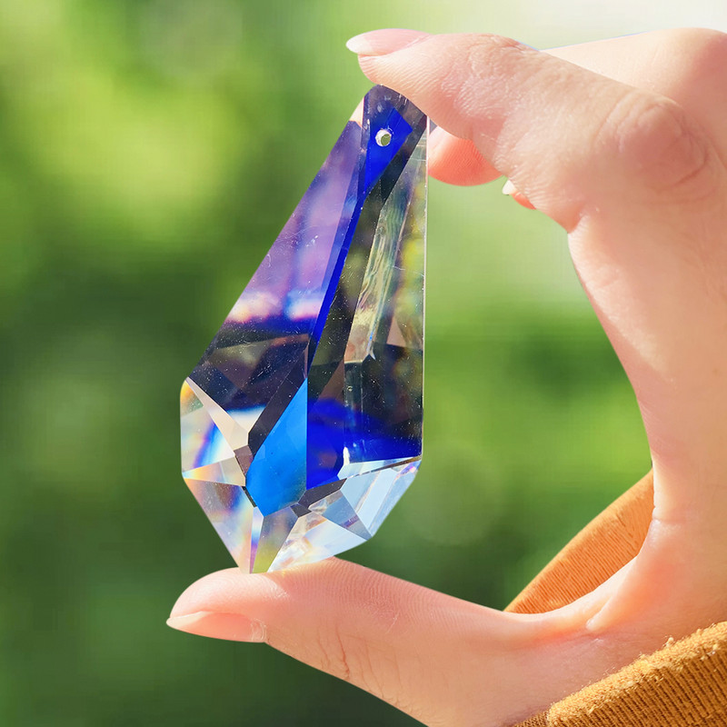 75 мм K9 Фасетирана стрела Дъга Кристални призми Висулка Слънцезахранващ полилей Части за завеса за сватбено тържество Коледен висящ декор