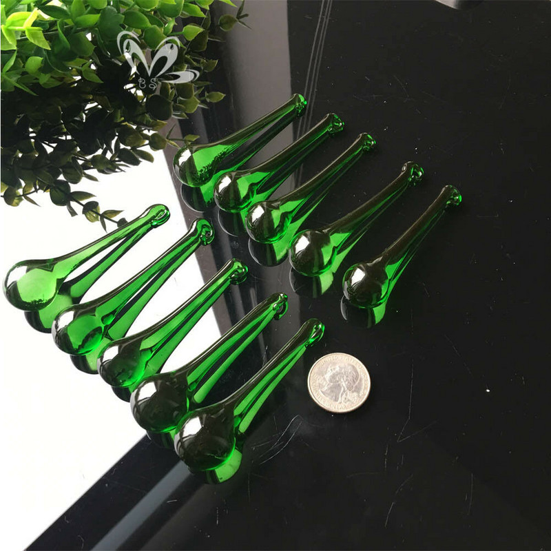 2 vnt Smaragdo žalios spalvos šlifuotas vandens lašelių krištolinis pakabukas su briaunuota prizme, viešbučio lubos, sietynų dalys, saulės gaudyklės srauto dekoras