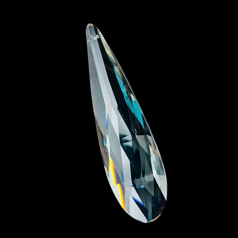 Clear Sparkling Faceted Prism Slender Long Strip Angel Tears Crystal Water Droplets Πολυέλαιος Κρεμαστό Κρεμαστό Sun Catcher Dangle Decor